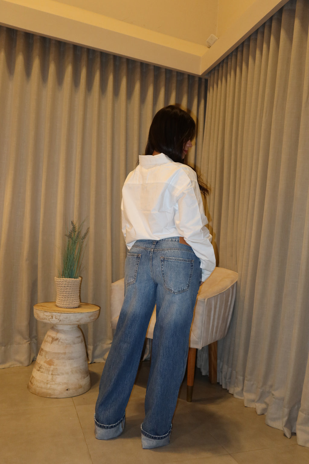Jean Cello Low Baggy + Blusa Manga Larga Whine