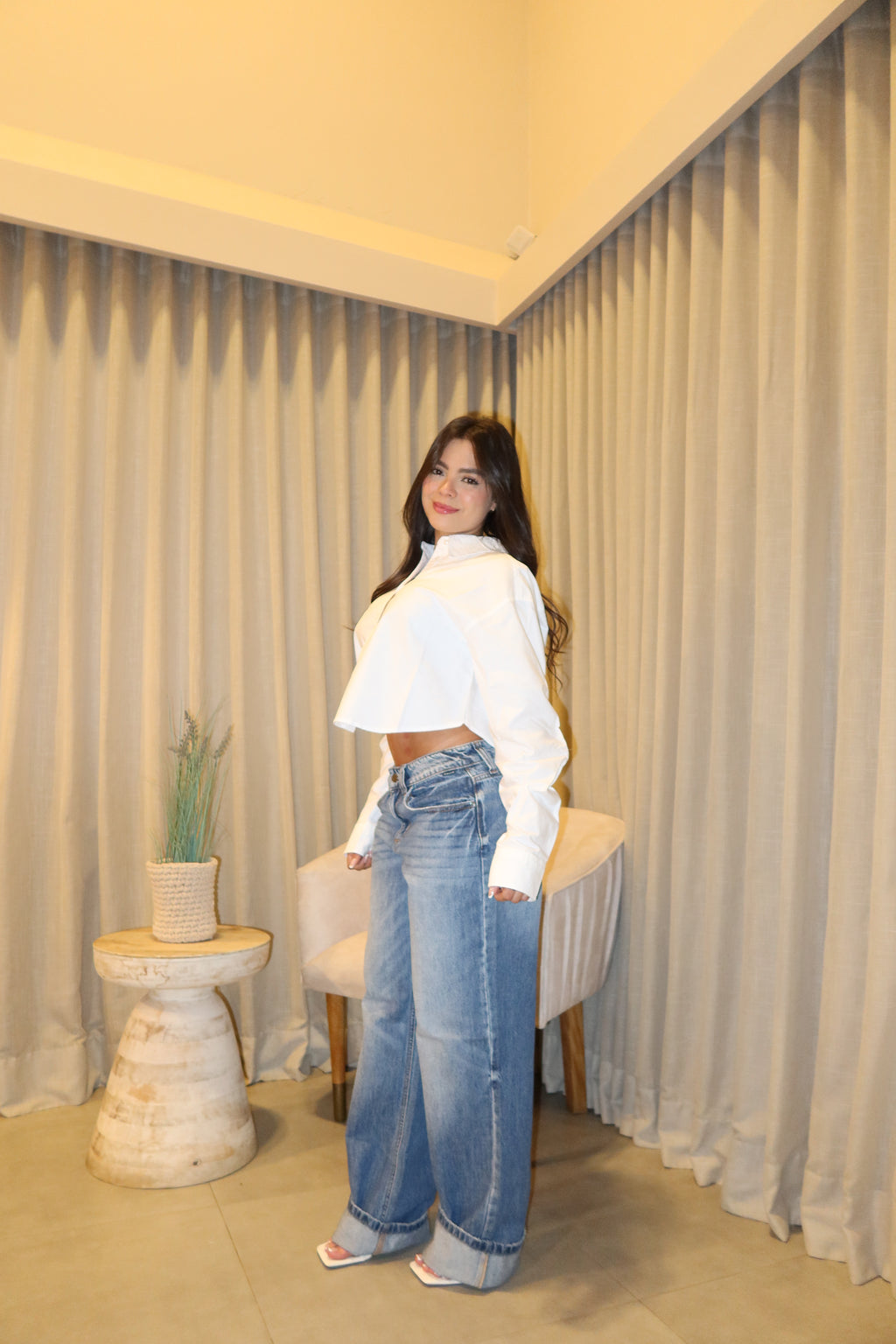 Jean Cello Low Baggy + Blusa Manga Larga Whine