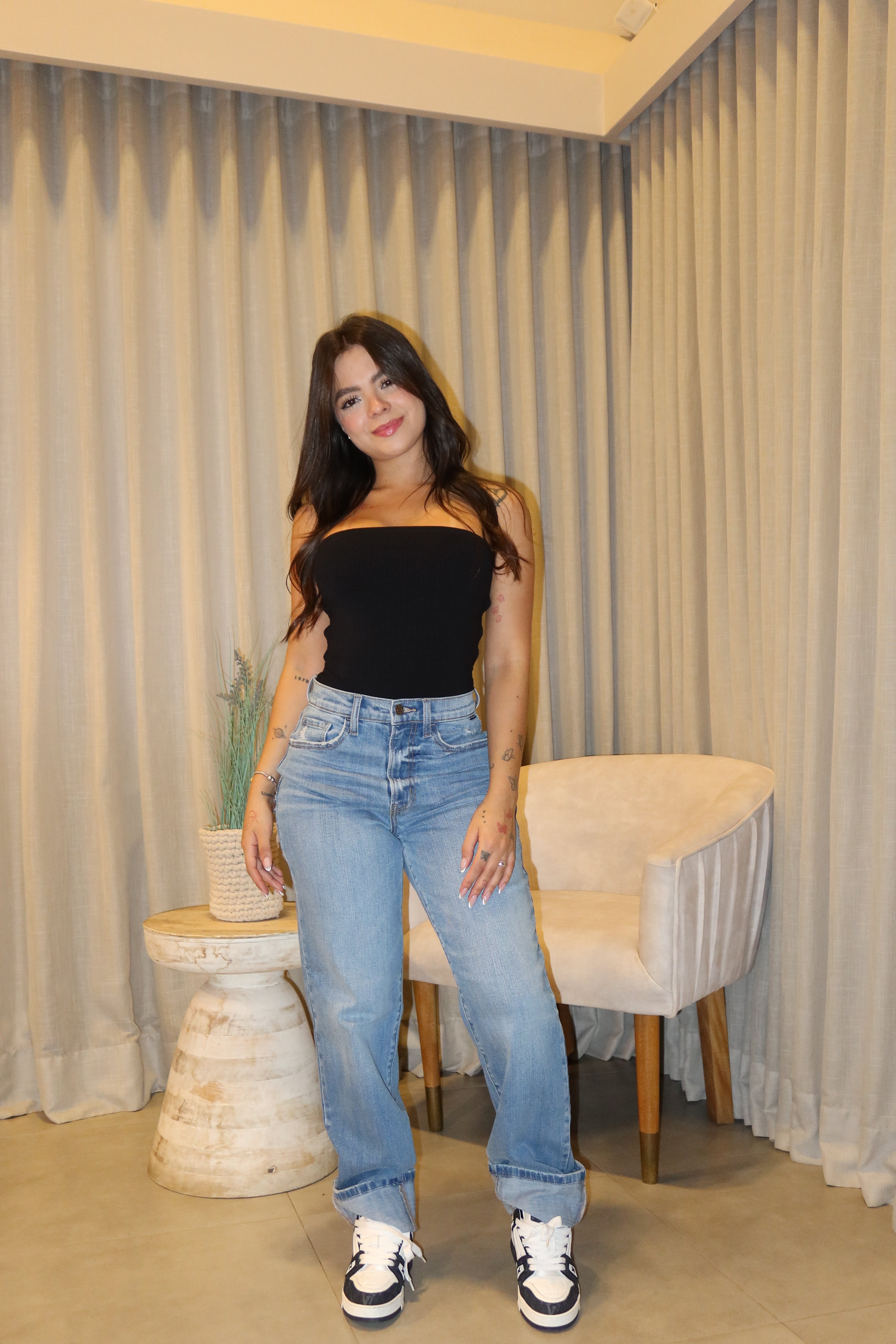 Body Riveb Black + Jean Cello Super Hig Rise