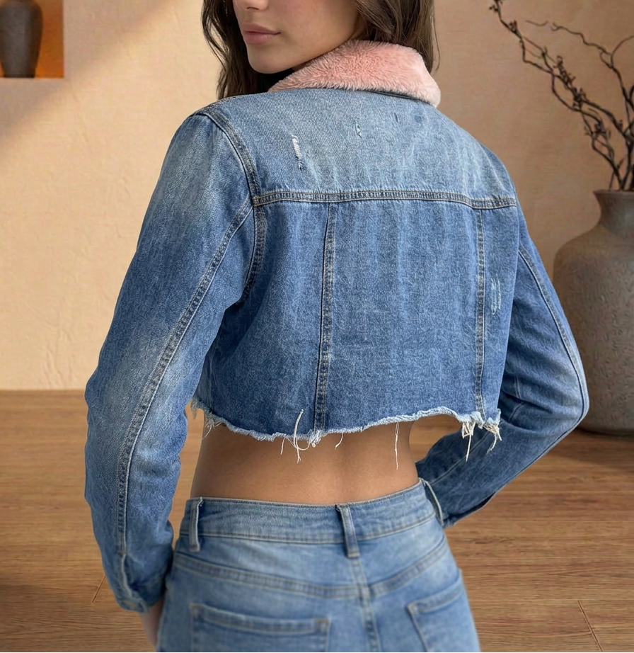 Chaqueta Cuello Rosado